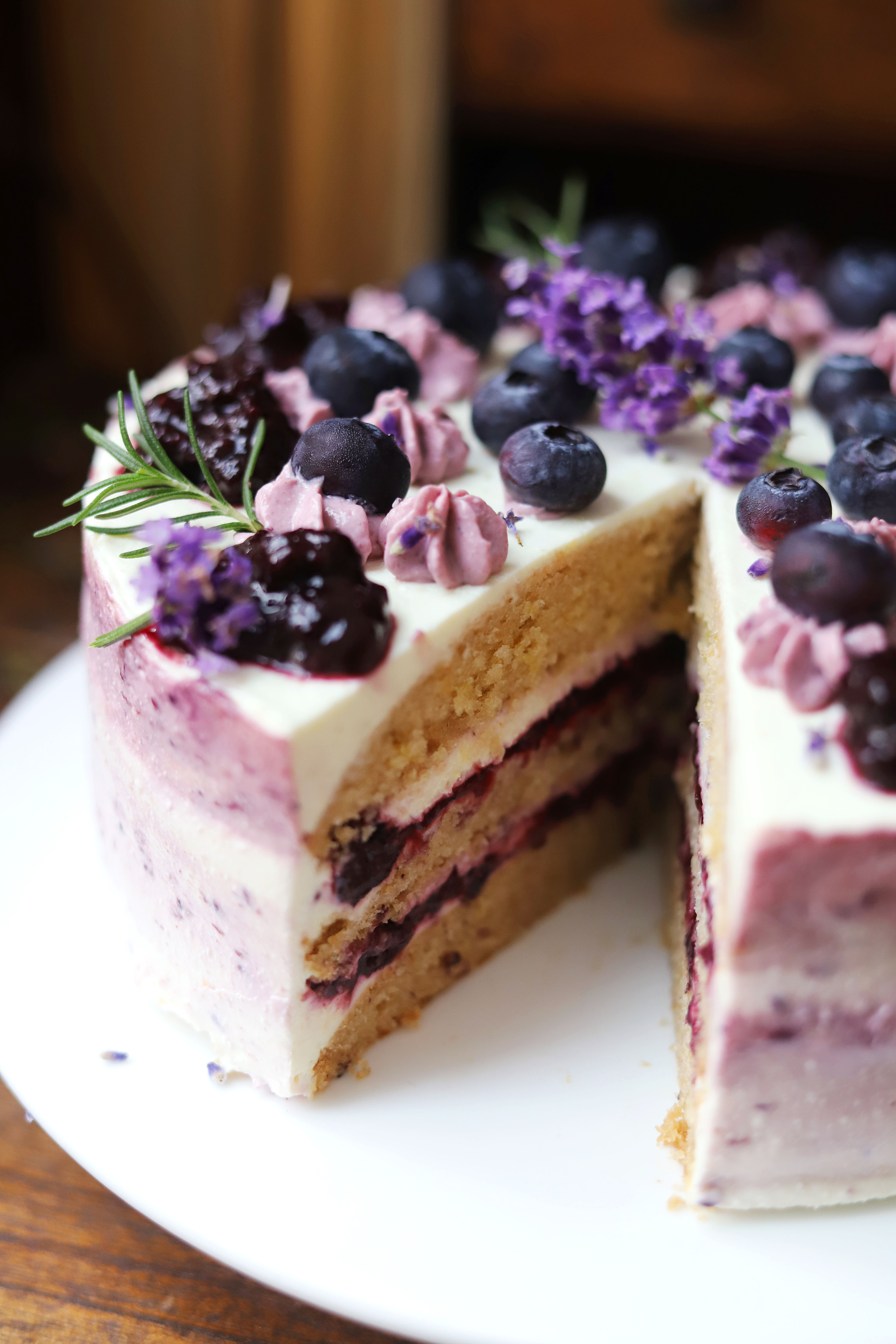 Plant-Based Blueberry Lemon Cake