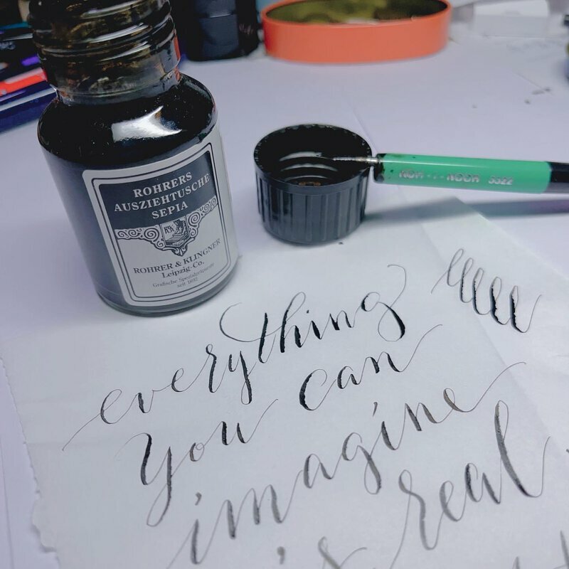 復古褐(Sepia) 復古蟲膠墨水 50ml（沾水筆用)｜德國Rohrer & Klingner