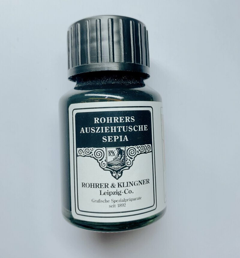 復古褐(Sepia) 復古蟲膠墨水 50ml（沾水筆用)｜德國Rohrer & Klingner