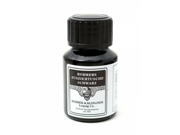極黑色(Schwarz) 復古蟲膠墨水 50ml（沾水筆用)｜德國Rohrer & Klingner