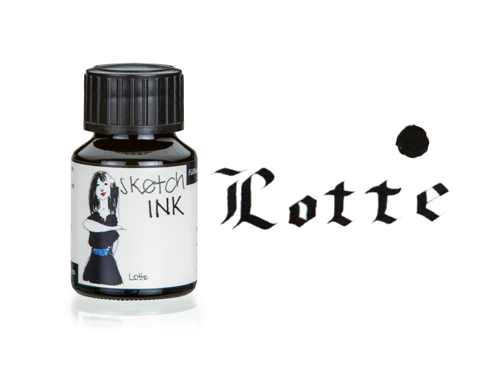 純黑(Lotte) 速寫墨水 50ml｜德國Rohrer & Klingner