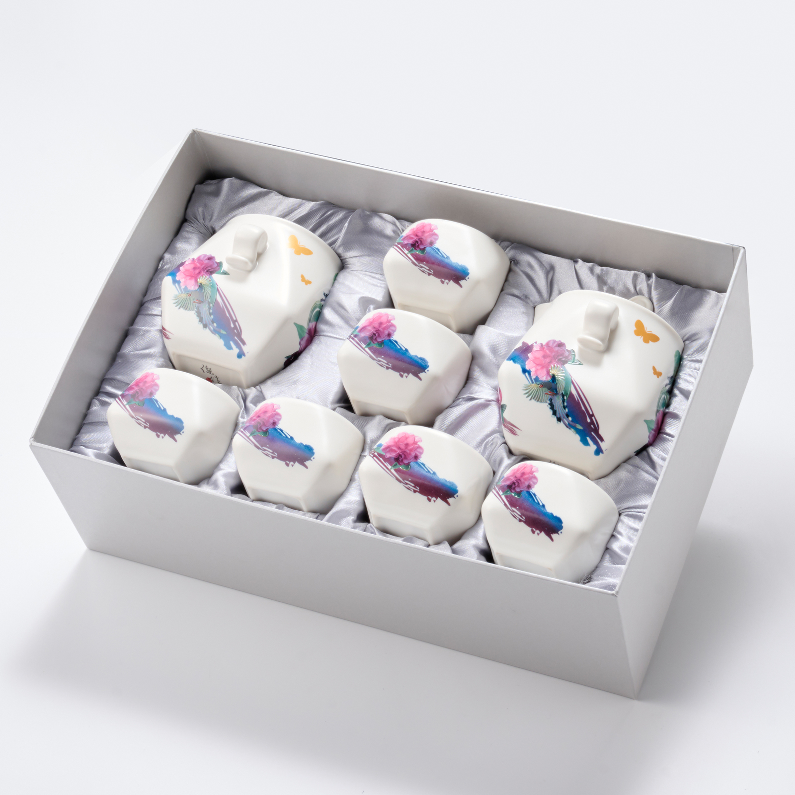 L77-3D藍鵲天燈茶具(一壺一海六杯)