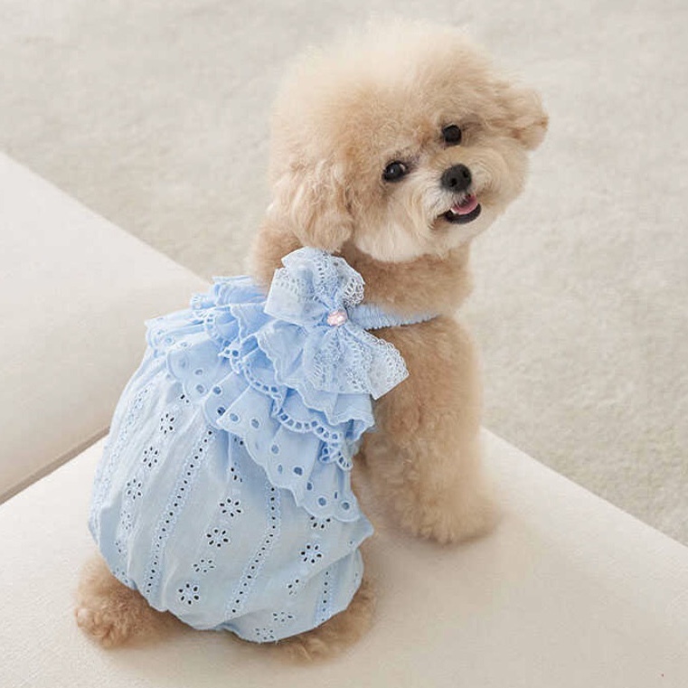 寬鬆吊帶-簍空蕾絲-天空藍- It’s sunny outside