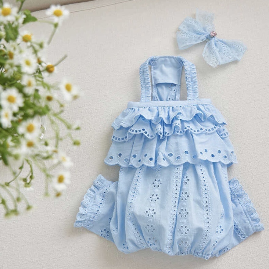 寬鬆吊帶-簍空蕾絲-天空藍- It’s sunny outside