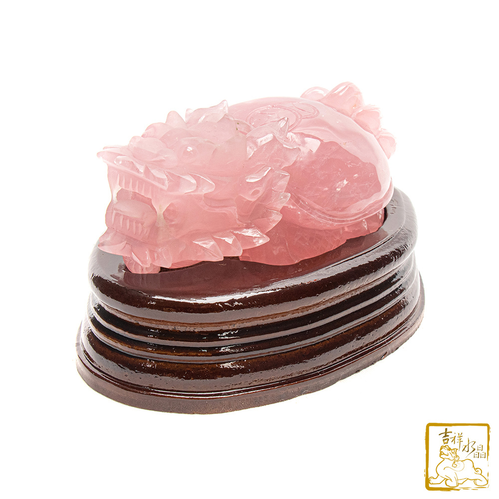 粉水晶龍龜 621g 招納正財