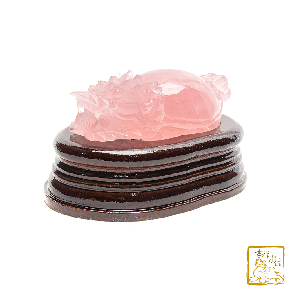 粉水晶龍龜 263g 旺運守財