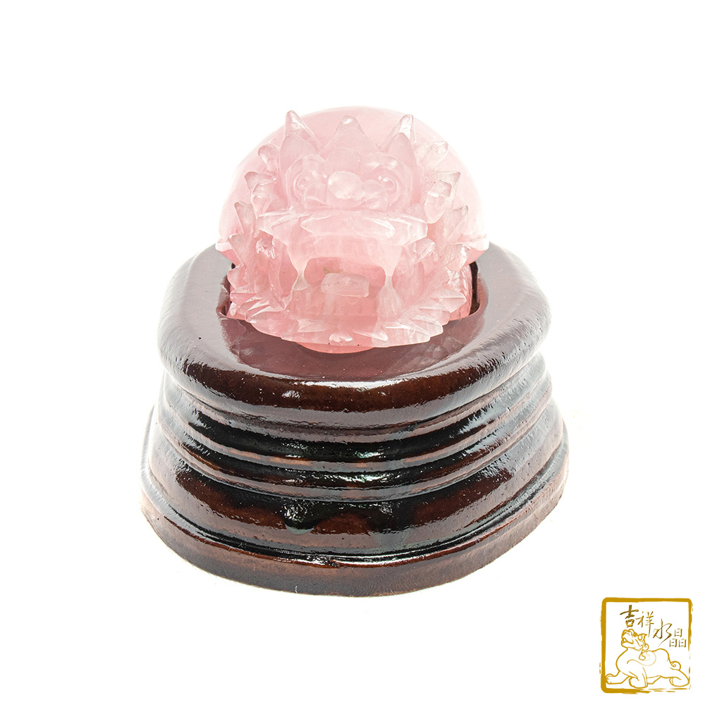 粉水晶龍龜 271g 旺運守財