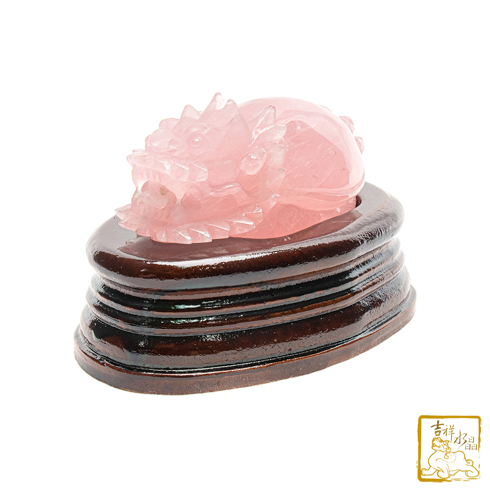 粉水晶龍龜 271g 旺運守財