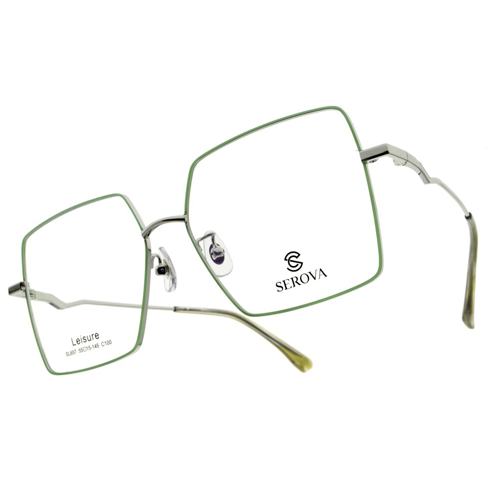 【SEROVA】SL657 (三色) 極簡金屬大方框光學眼鏡