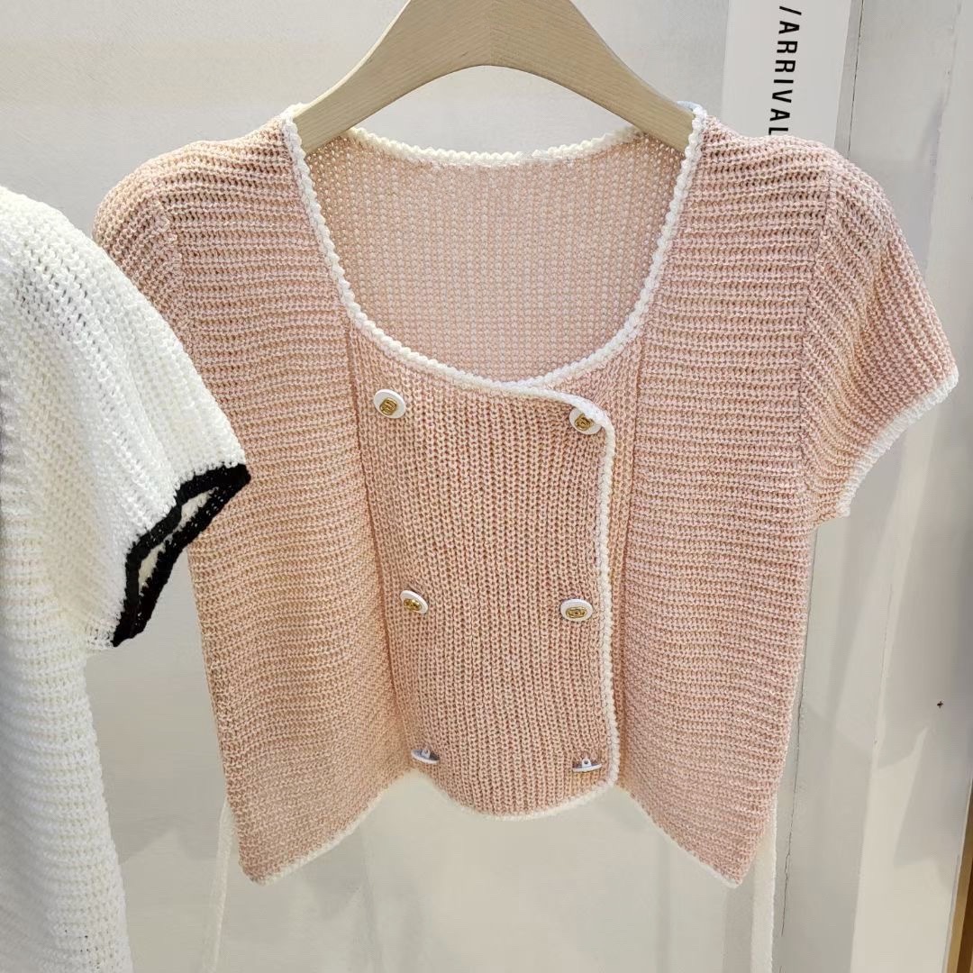 JUNT2285 疏織方領後綁腰上衣