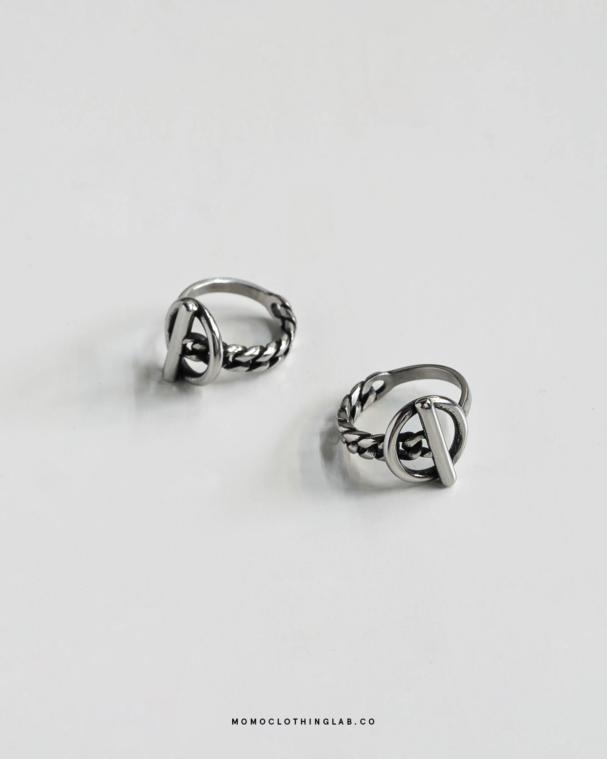 #現貨 (ACCR524) 鋼戒 磨黑圓環鍊條戒