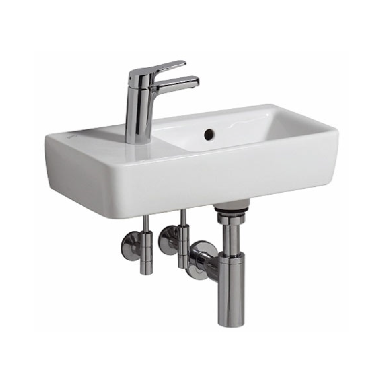 GEBERIT Plan 50x25cm面盆 | 右槽左孔 | 德國原裝進口 | 釉面耐髒抗刮