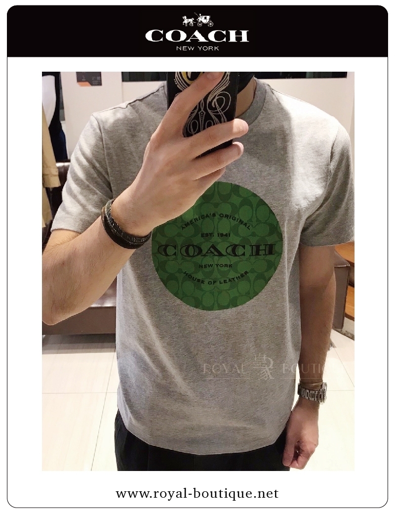 COACH 經典老花印刷LOGO短T