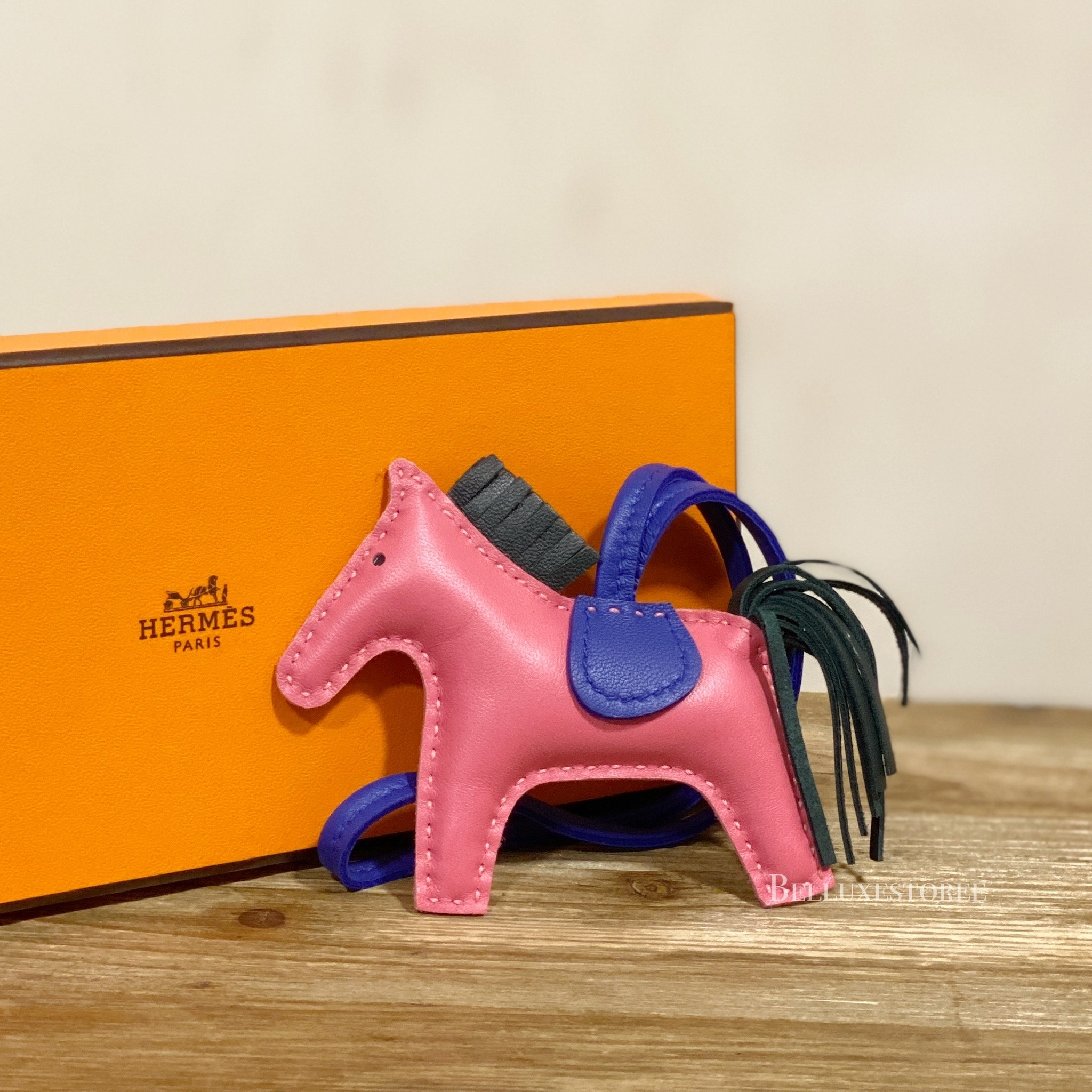 Hermes rodeo pm stamp A Rose/ blue/ vert