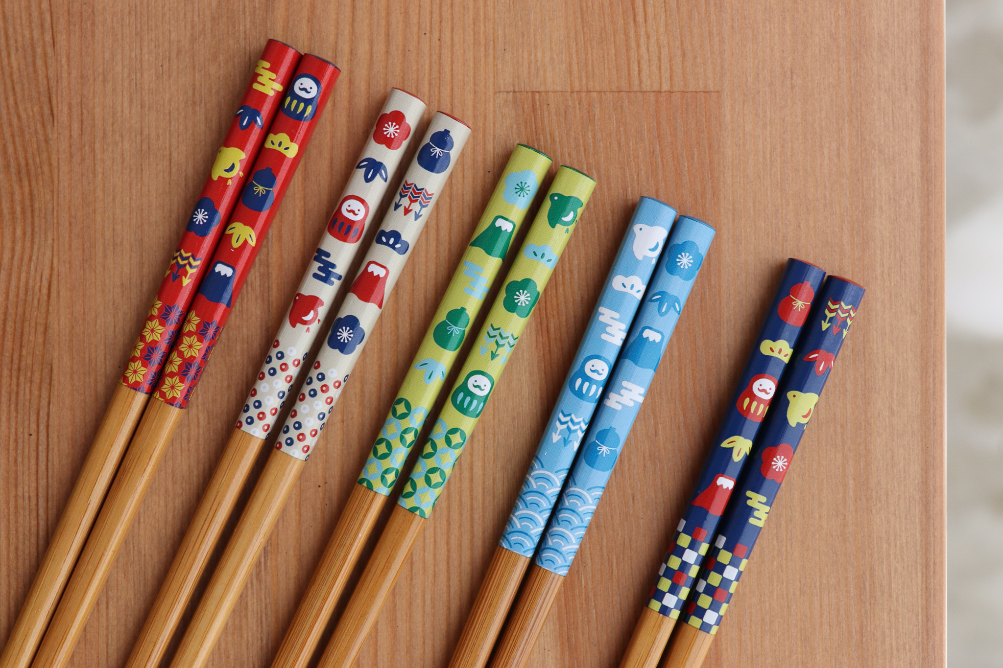 日本 TENNEN ZAI 富士山 銀離子抗菌竹筷 五入組