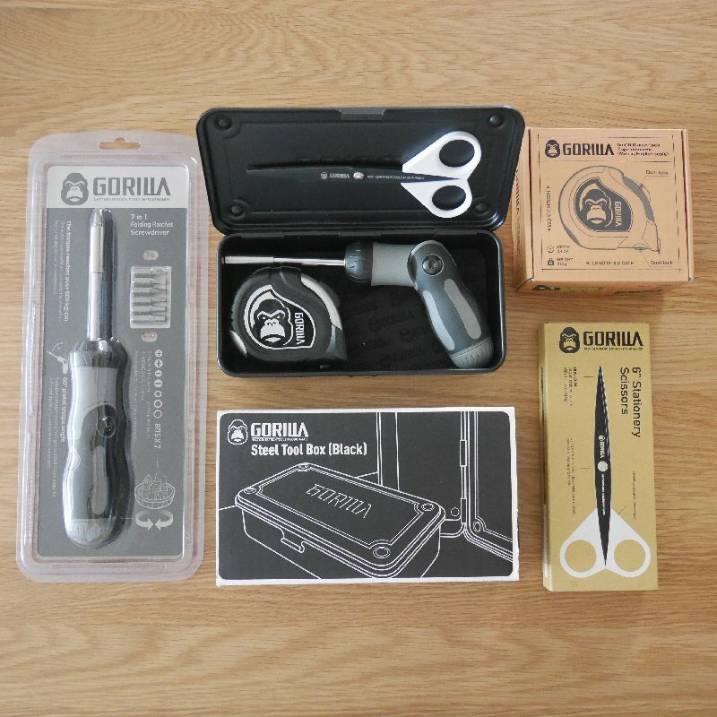 【Gorilla】 5M捲尺優惠組合＋【Gorilla】 高張力鋼工具箱