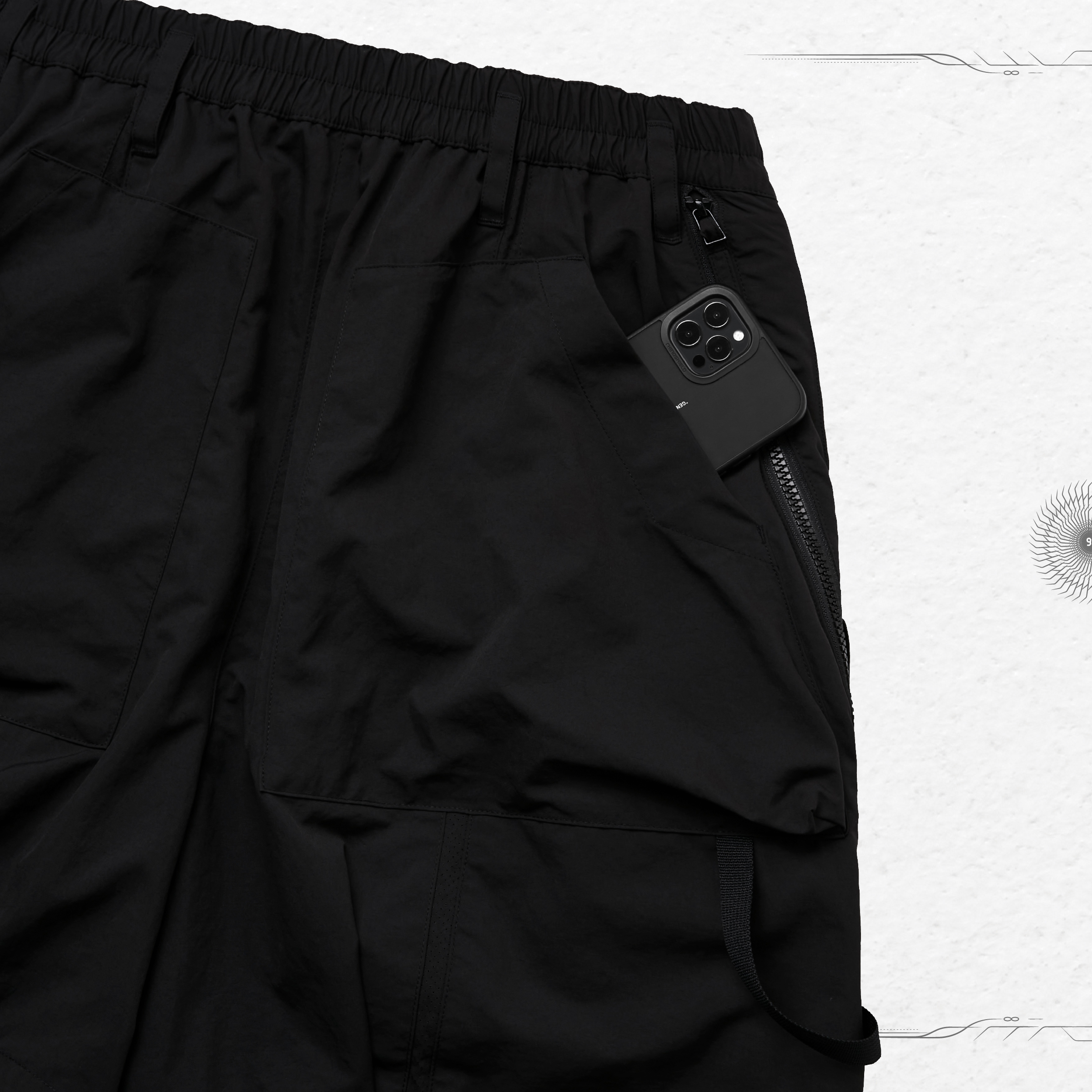 P-01X “Kundera” 2-Way Utility Shorts - Shadow