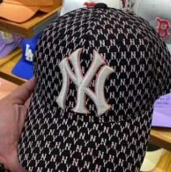 [S] MLB 32CPFB111-50P MONOGRAM STRUCTURED BALL CAP,BLACK/PINK, 8809768001074 (SMLB35)