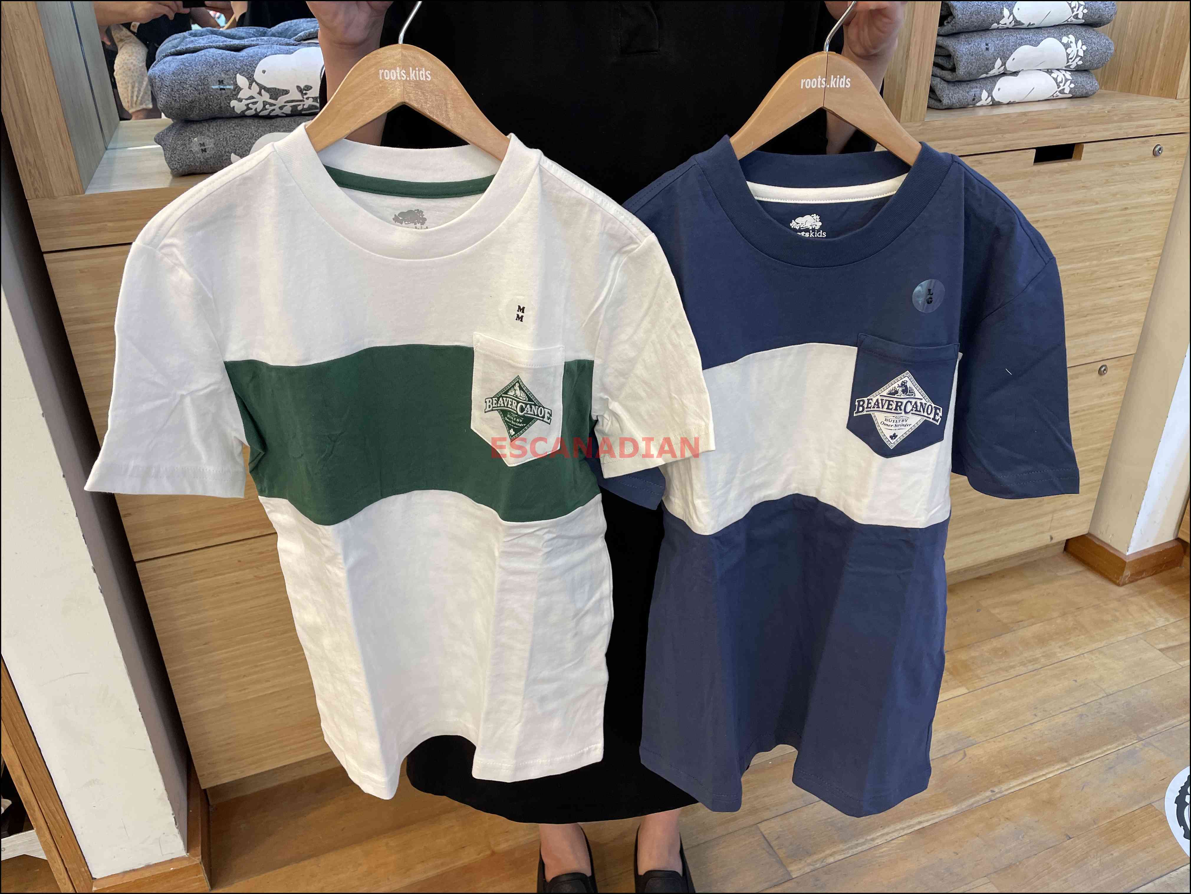 ROOTS 男大童 海狸獨木舟 小口袋 短TEE (2色)