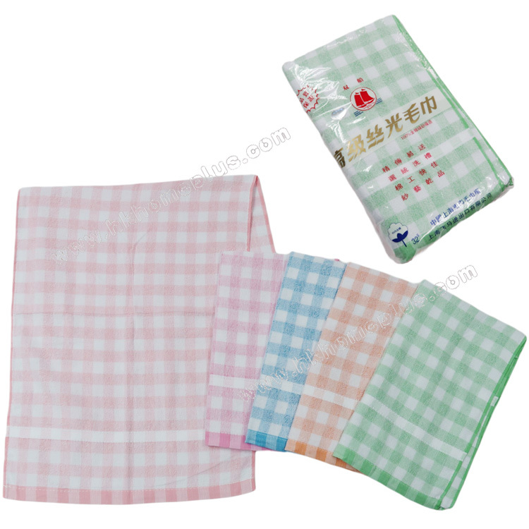 6條裝 雙船牌: 30支 格仔線面巾 4360400