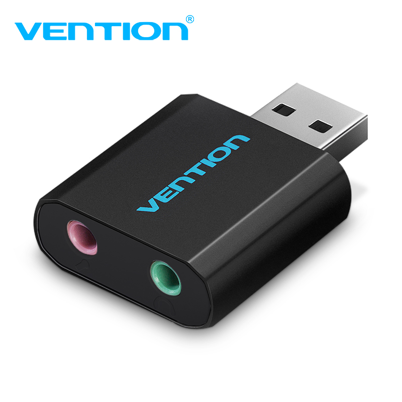 Vention USB External Sound Card Black Metal Type
