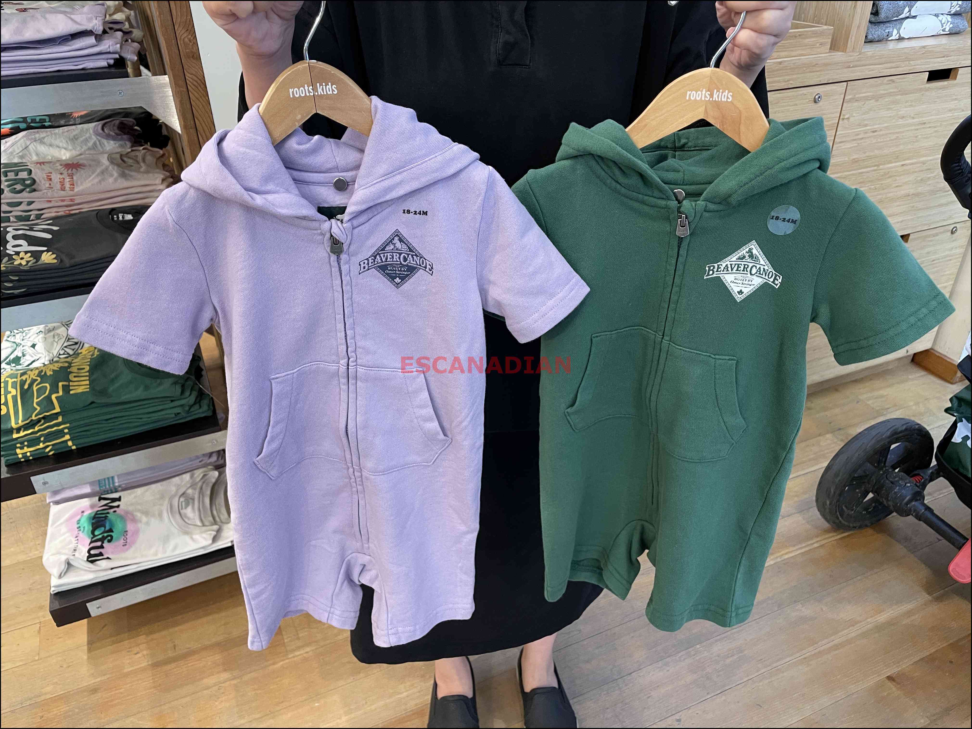 Baby ROOTS 海狸獨木舟 短袖 包屁衣 (2色)