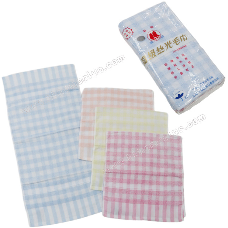 6條裝 雙船牌: 30支 格仔線童巾 4360403