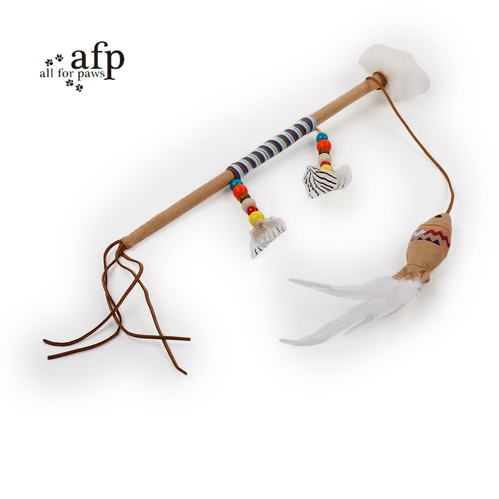 【all for paws】美國AFP貓用玩具 追夢系列-羽毛魚魔杖逗貓棒(款式隨機)