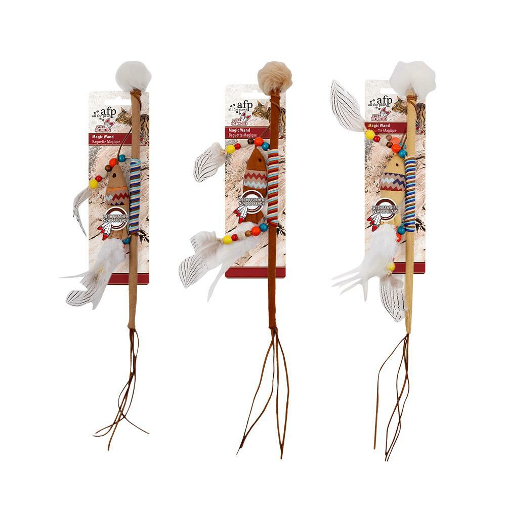 【all for paws】美國AFP貓用玩具 追夢系列-羽毛魚魔杖逗貓棒(款式隨機)