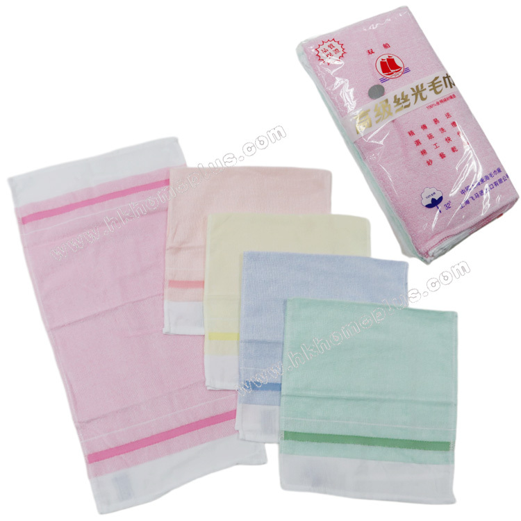 6條裝 雙船牌: 30支 純色線童巾 4363001