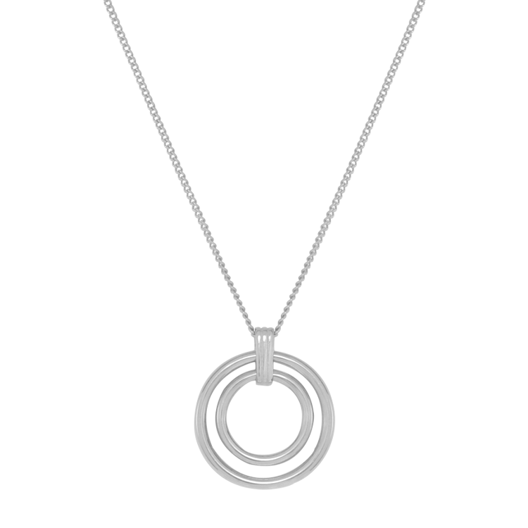 純銀項鍊，女士項鍊 極簡雙圓環；展現率性俐落風格（2641銀色）