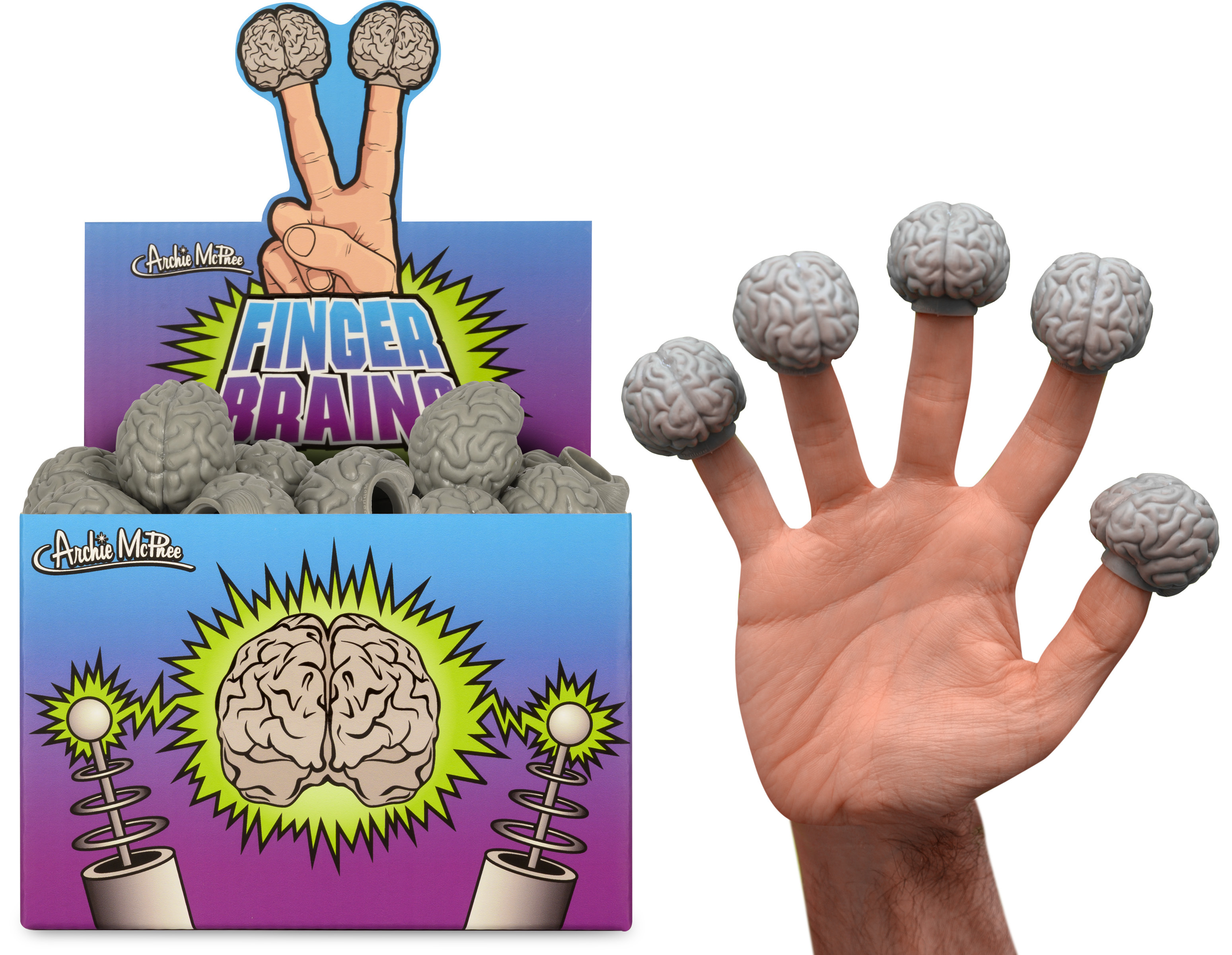 美國玩具品牌Archie McPhee 趣味小腦指套 Finger Brains 🧠