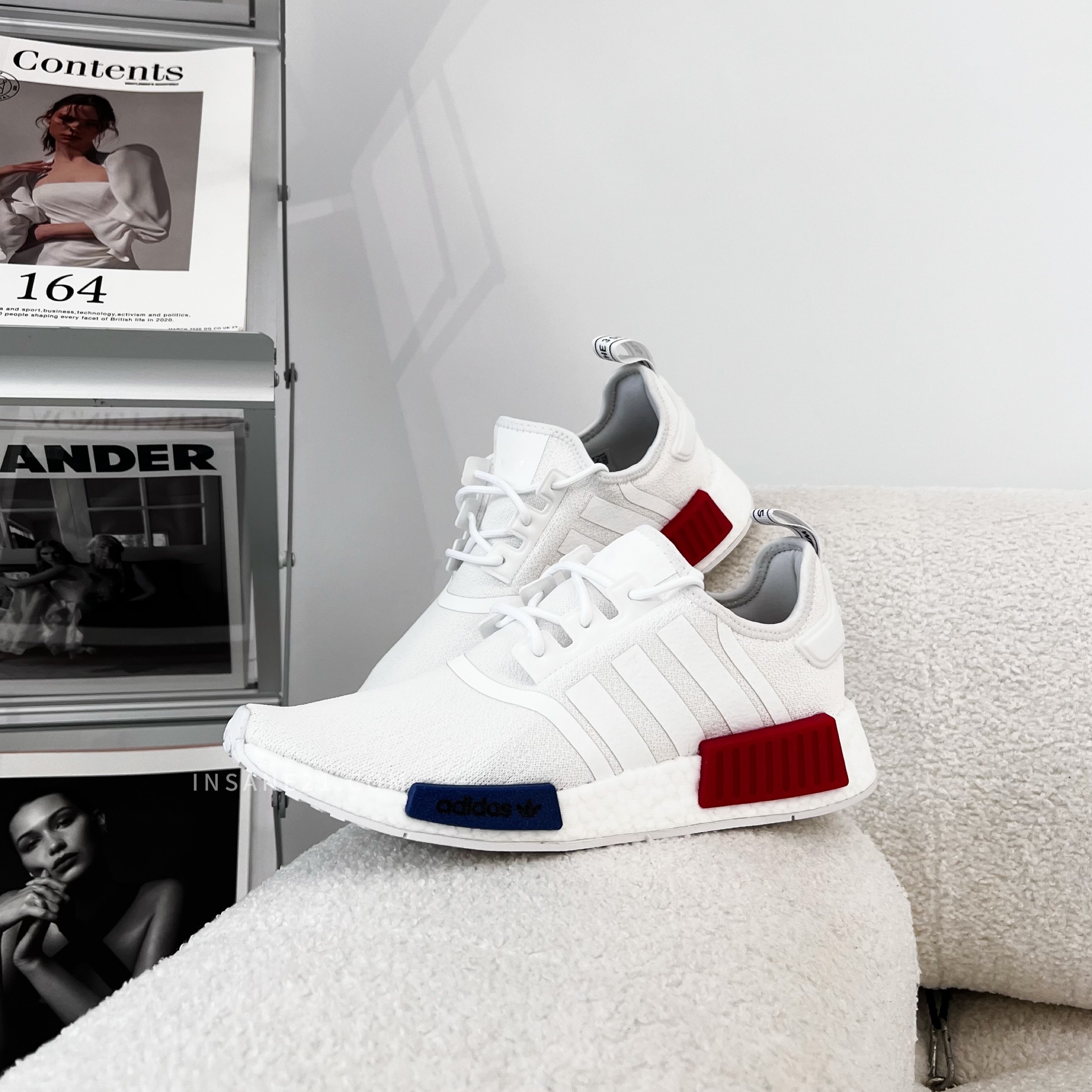 Adidas nmd r1 white sale red