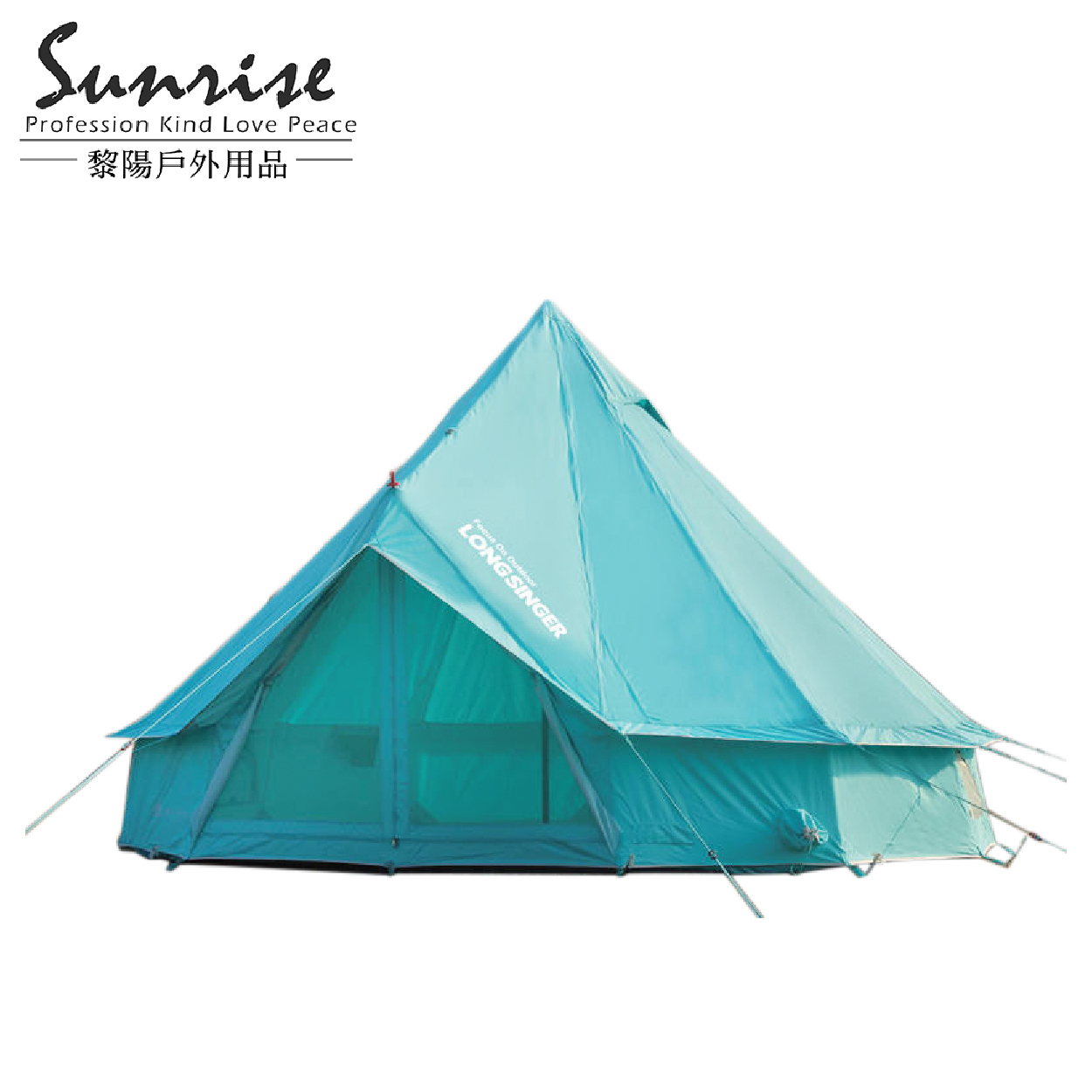 Longsinger 6-8人屋式帳 (蒂芬妮綠) 多人帳/雙開門/防蚊/露營帳篷/登山 60CBZ181130