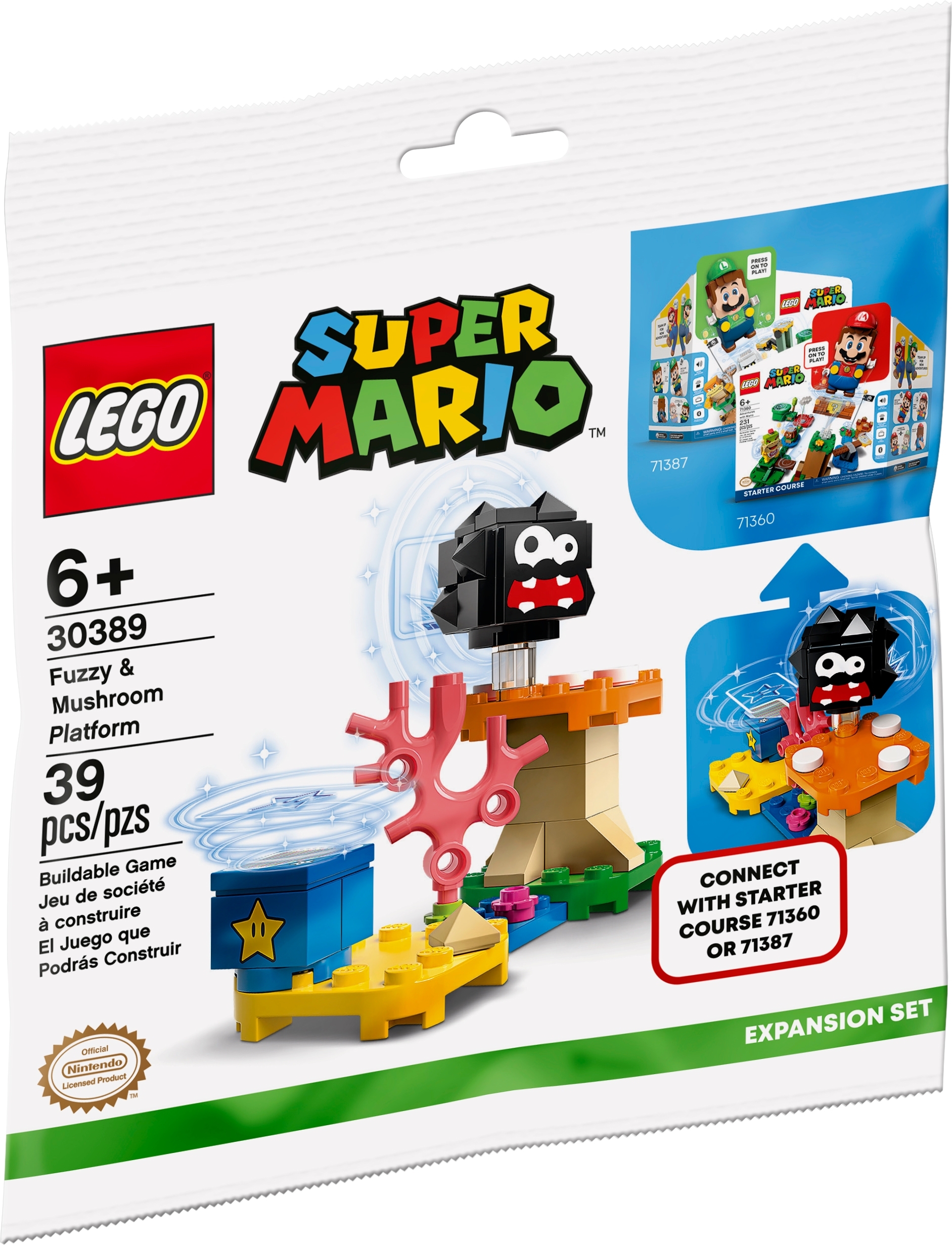 LEGO Super Mario Polybag 30389 : Fuzzy & Mushroom Platform