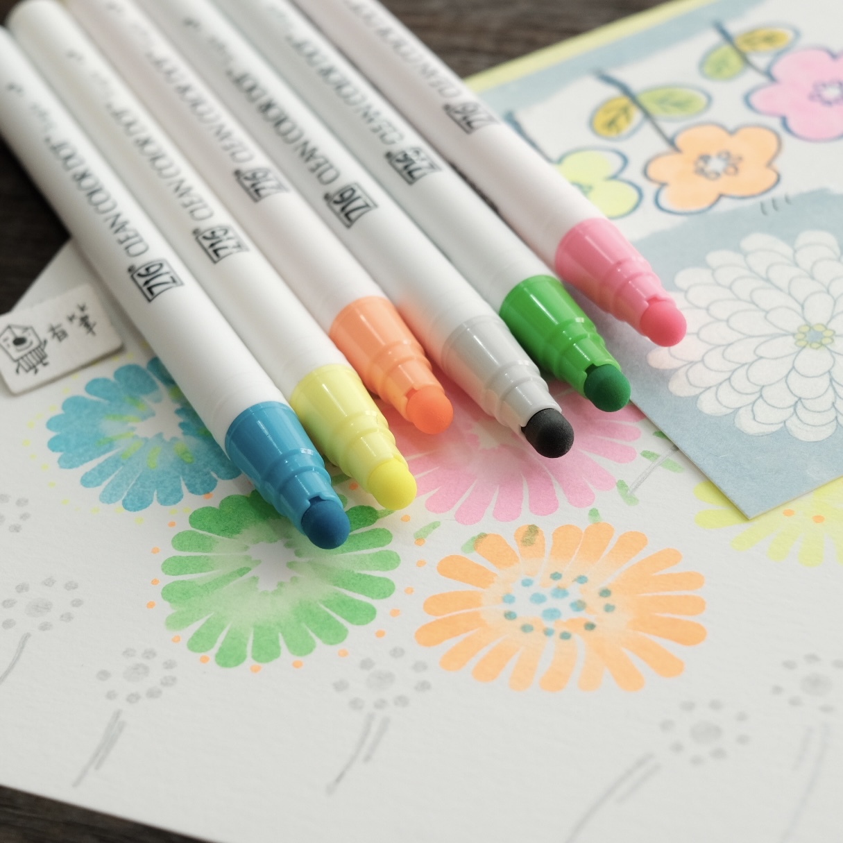 吳竹 ZIG 單頭 點點筆 螢光色｜KURETAKE 日本