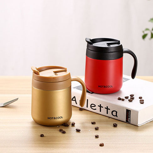 不銹鋼真空保溫杯帶手柄咖啡杯