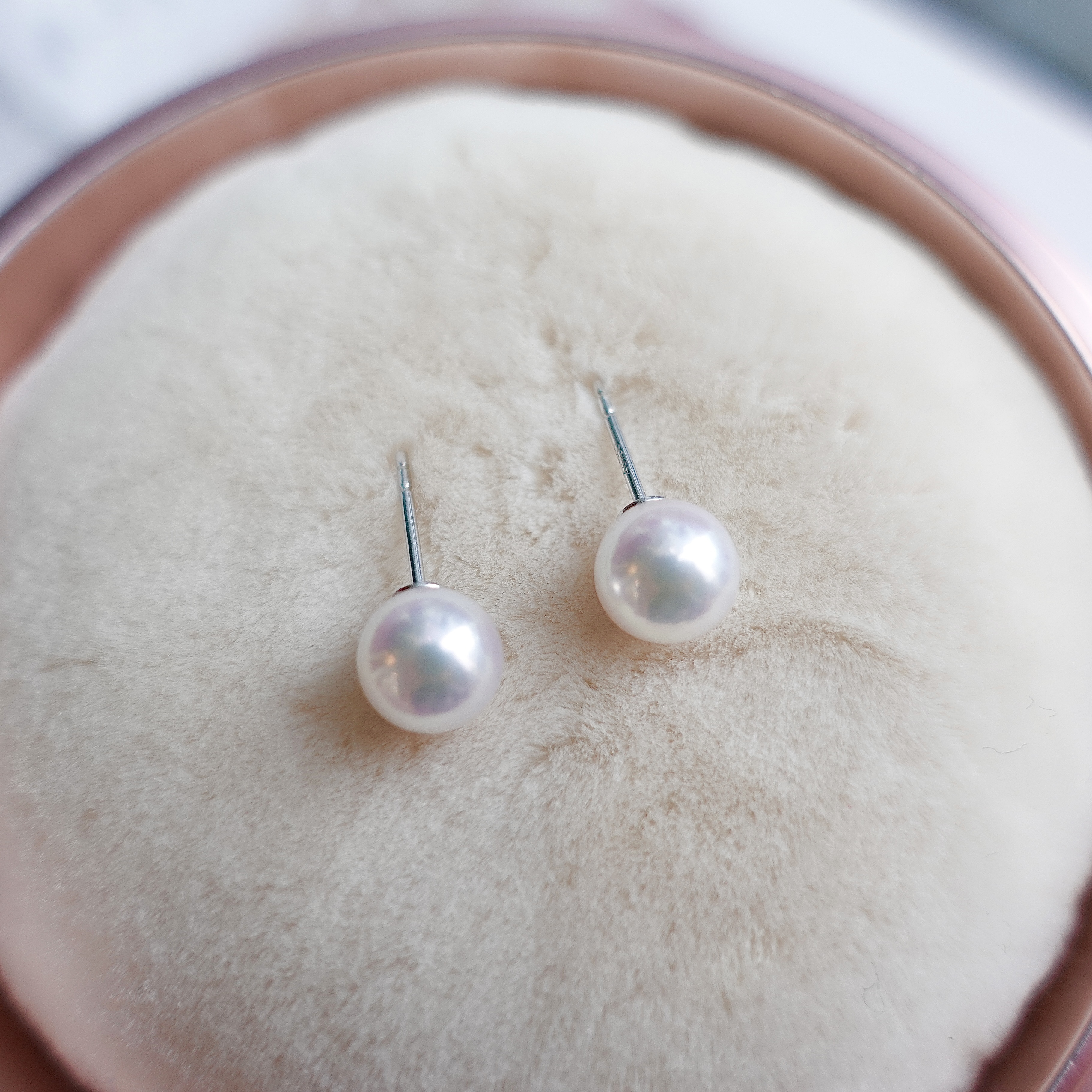 18K金日本Akoya珍珠耳釘 - 花珠級