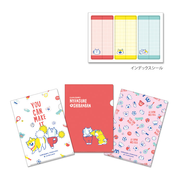 Mind Wave A4 Clear File Set－Gorogoro Nyansuke x Shibanban (Japanese Stationery Brand)