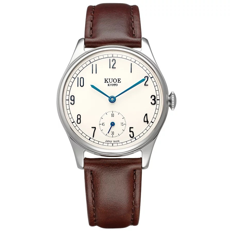 Old Smith 90-001 - Arabic/Blue hands with Dark Brown Leather Strap (Sapphire Glass)