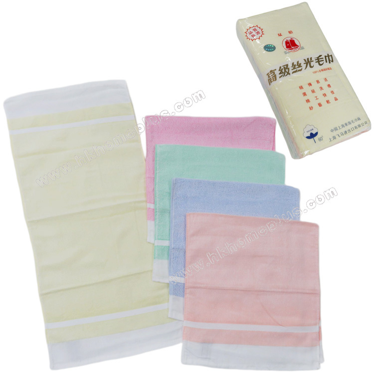 6條裝 雙船牌: 60支 純色線童巾 4366001