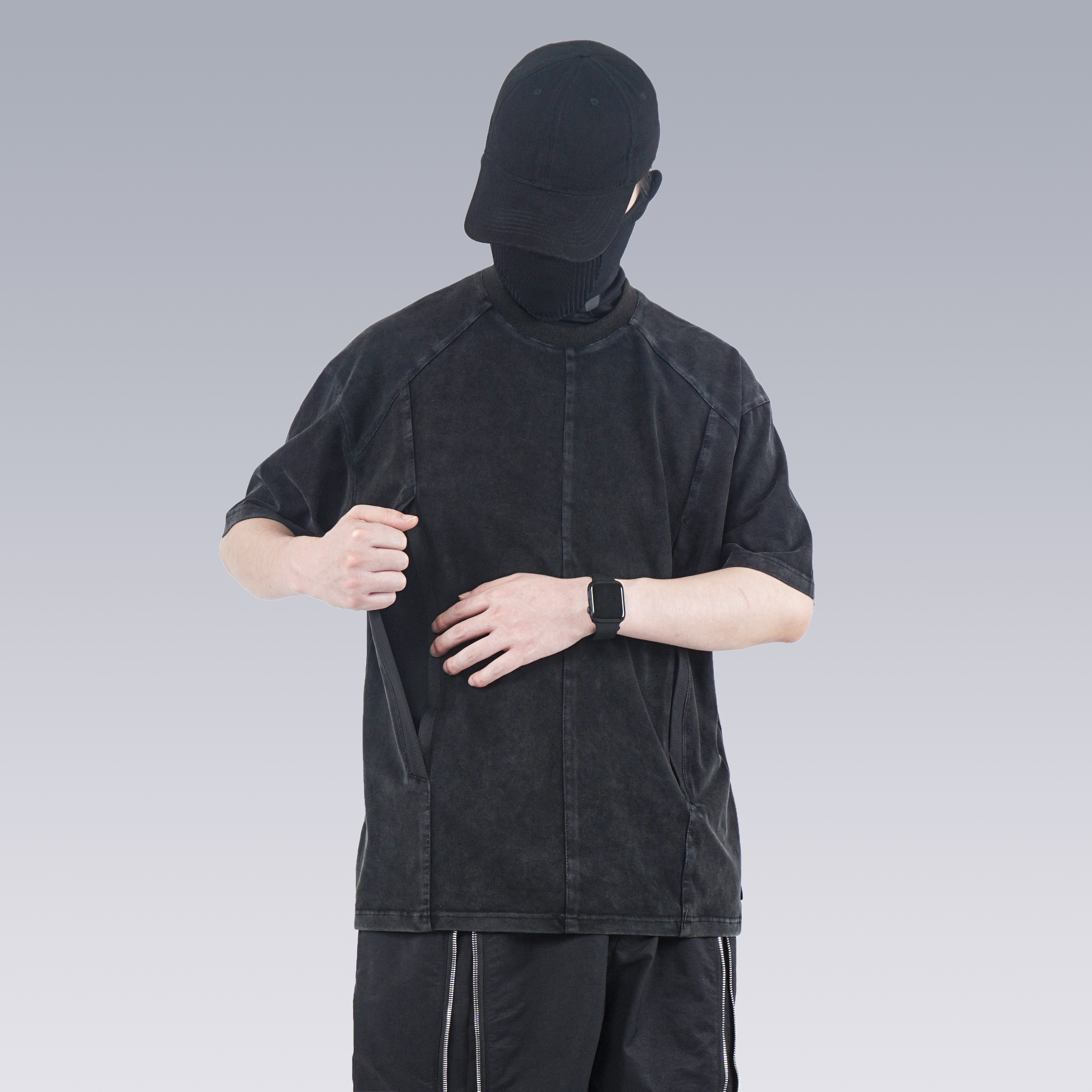 SILENSTORM 做舊結構砂洗重工短袖