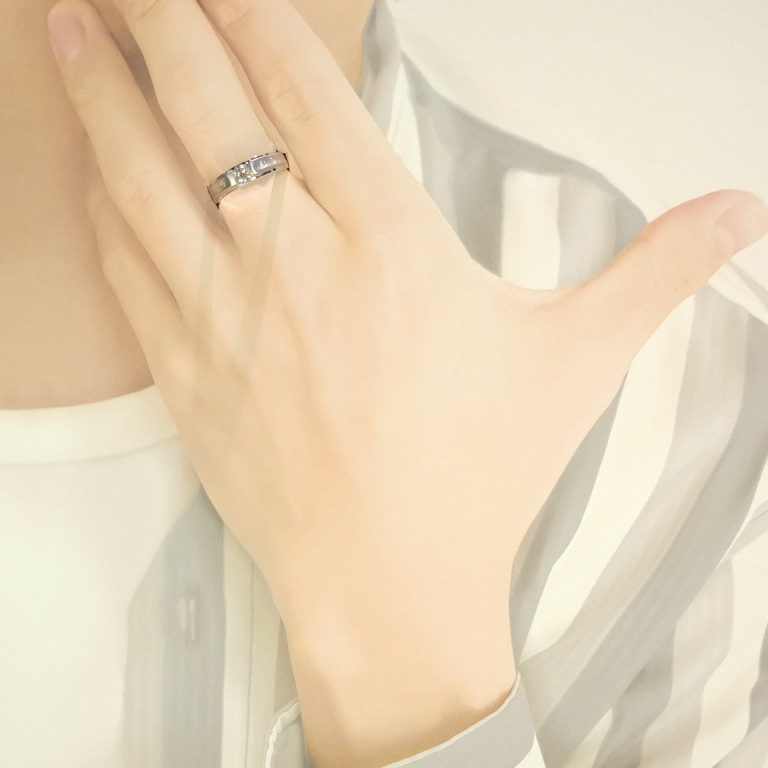 全新18K白金40份鑽石戒指