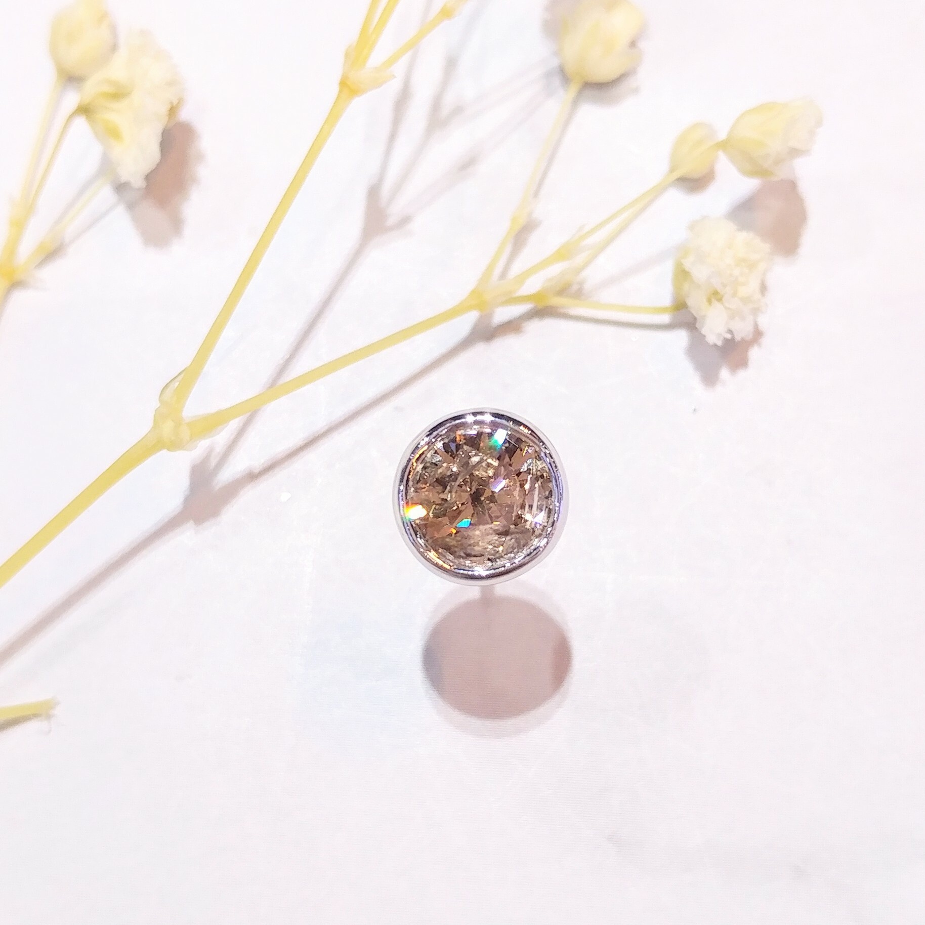 18K White Gold 1.04ct Fancy Brown Diamond Single Earrring