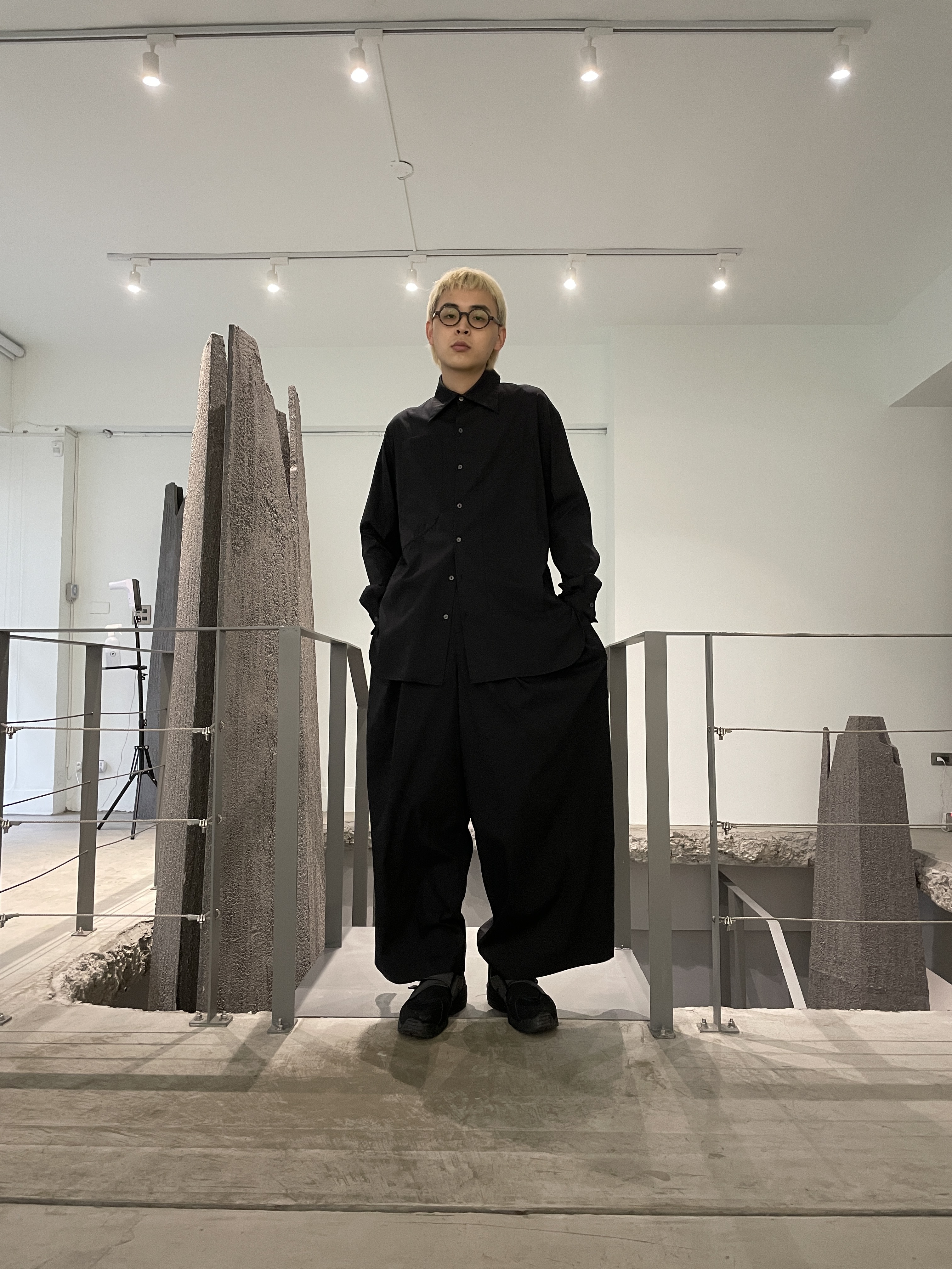 口袋剪接設計襯衫