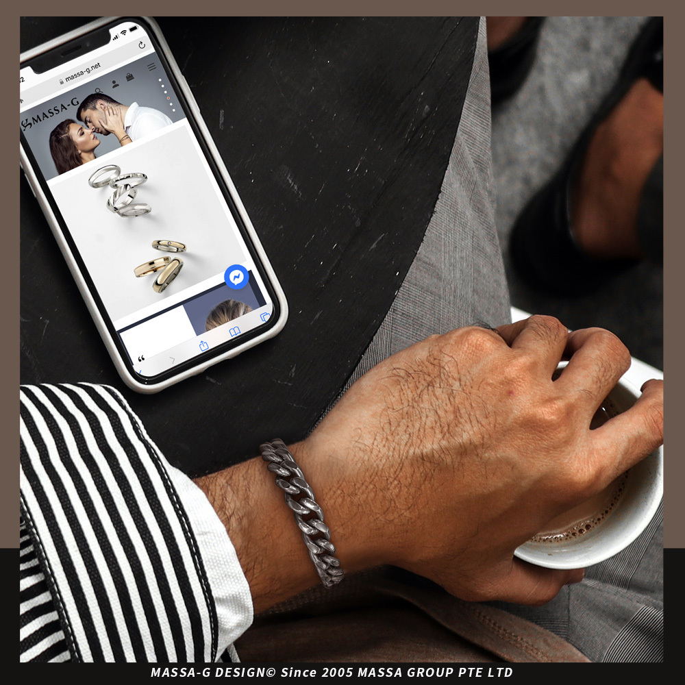 MASSA-G Deco純鈦系列【T Love & True Love】鈦愛純鈦手鍊