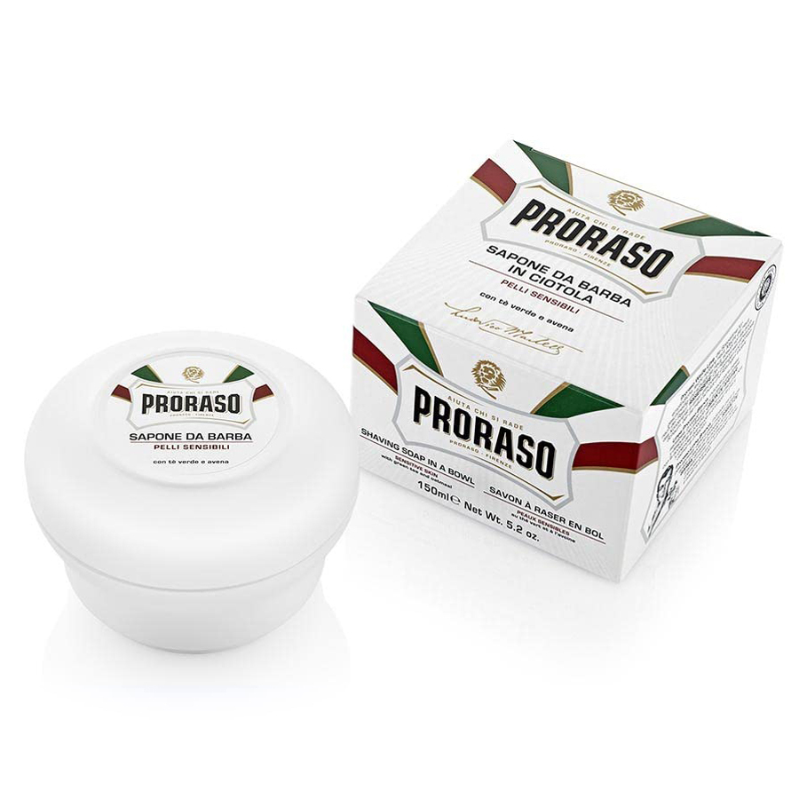 義大利 Proraso - 敏感肌刮鬍皂（植萃綠茶 / 白標）