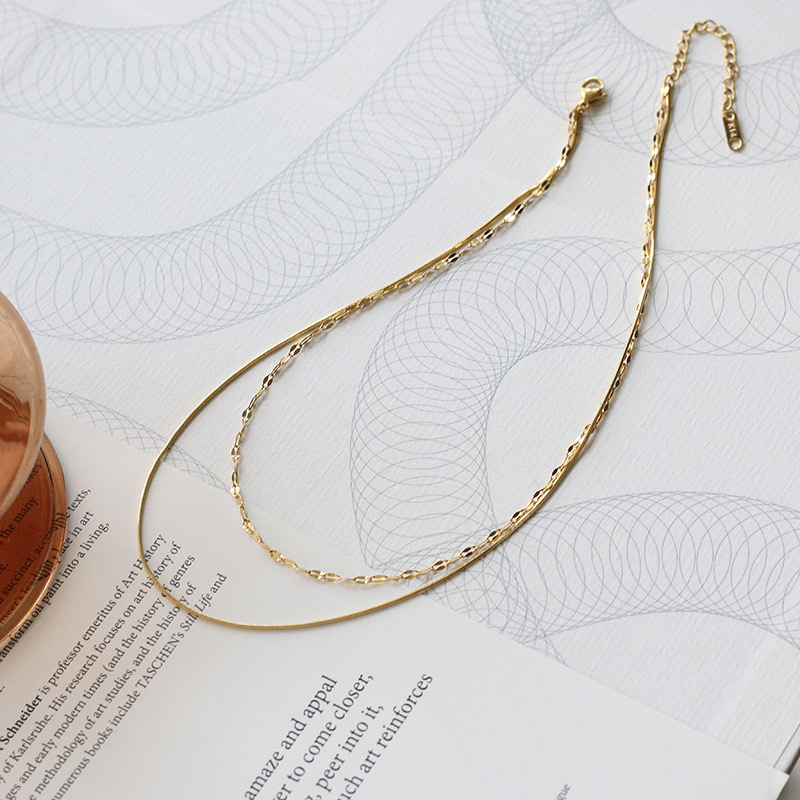 【鈦鋼】星爍雙層頸鏈