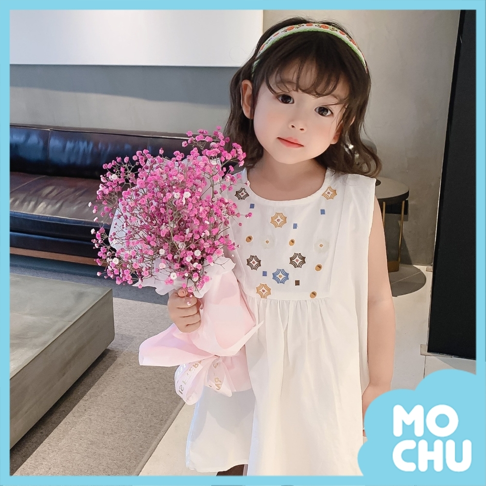 刺繡小花朵無袖背心裙(兩色)