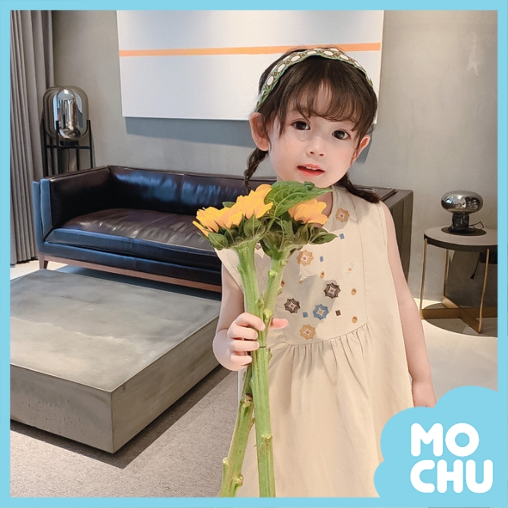 刺繡小花朵無袖背心裙(兩色)